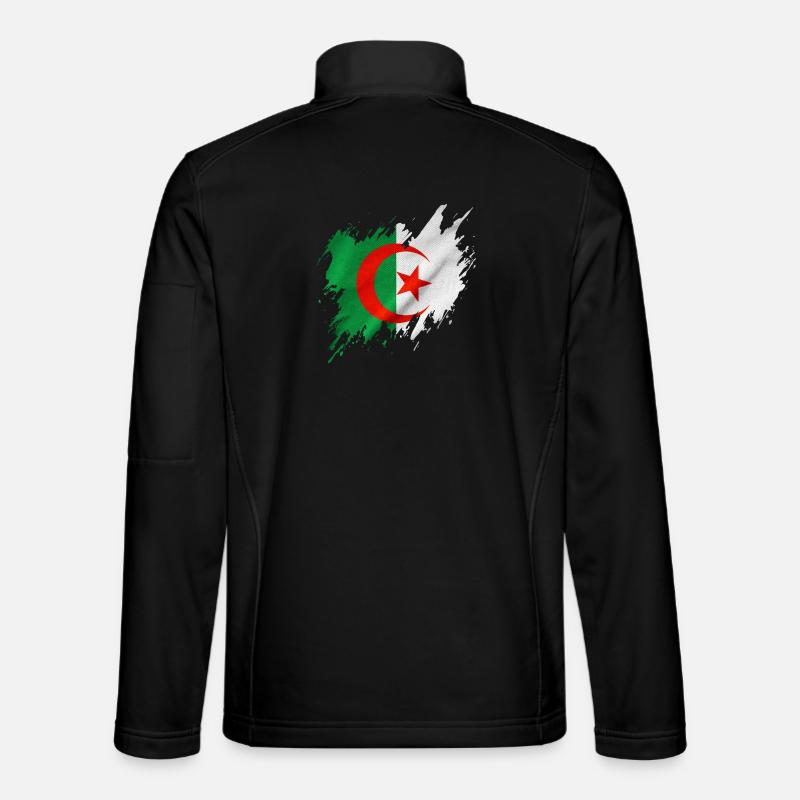 Algeria flag, torn style - Unisex Softshell Jacket - black