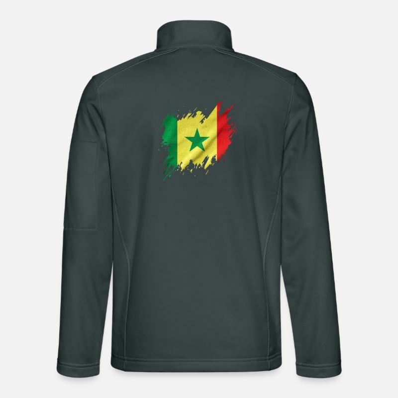 Drapeau du Sénégal, style déchiré Veste en tissu softshell Unisexe