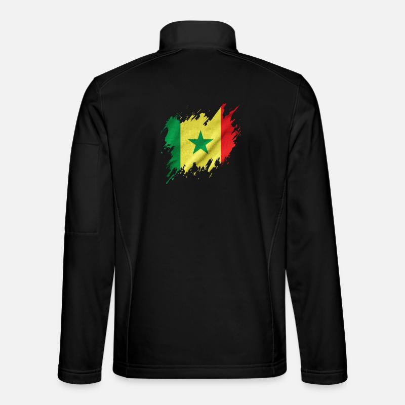 Senegal flag, torn style - Unisex Softshell Jacket - black