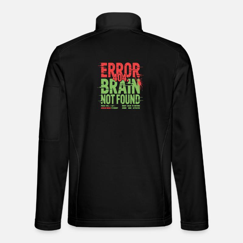 Erreur 404 Cerveau introuvable Zombie - Veste en tissu softshell Unisexe - noir