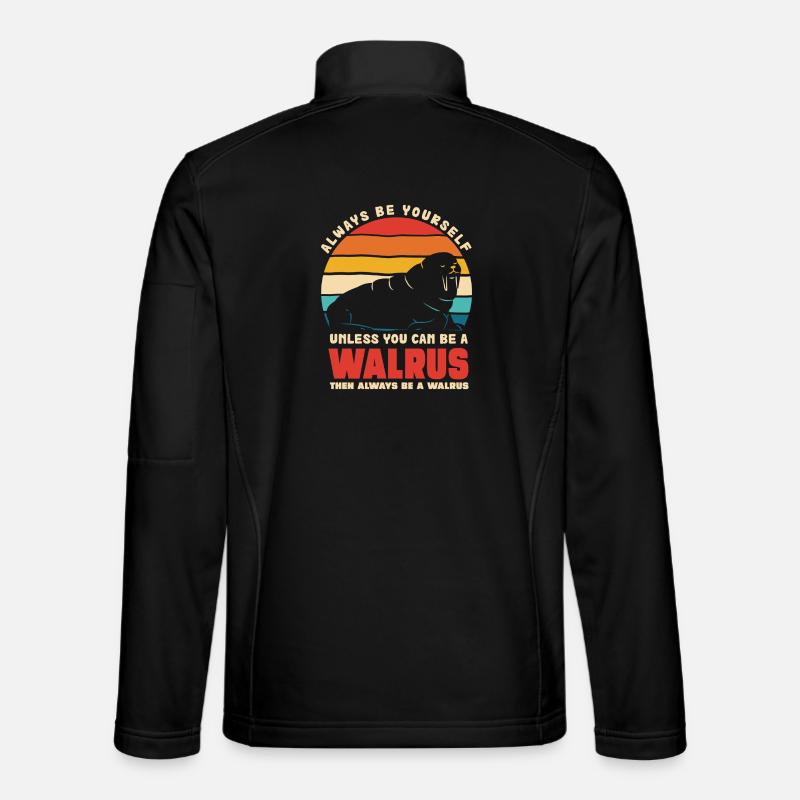 Walrus Selbstbewusstsein Retro - Unisex Softshelljacke - Schwarz
