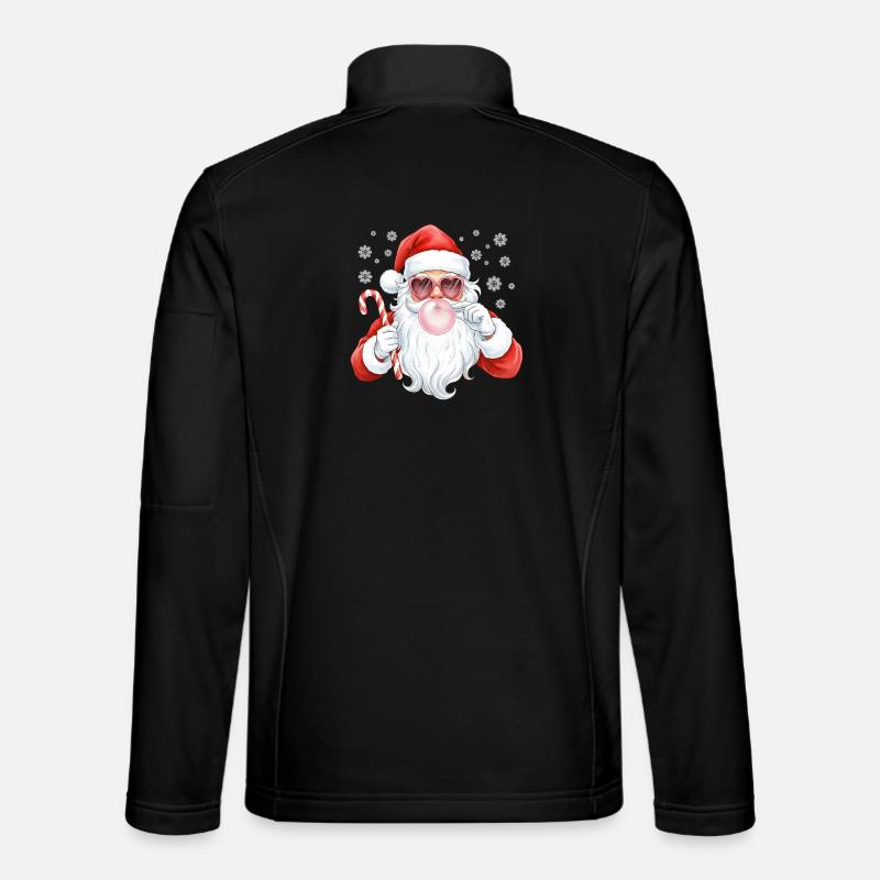 Santa Bubble Gum Pink - Unisex Softshell Jacket - black