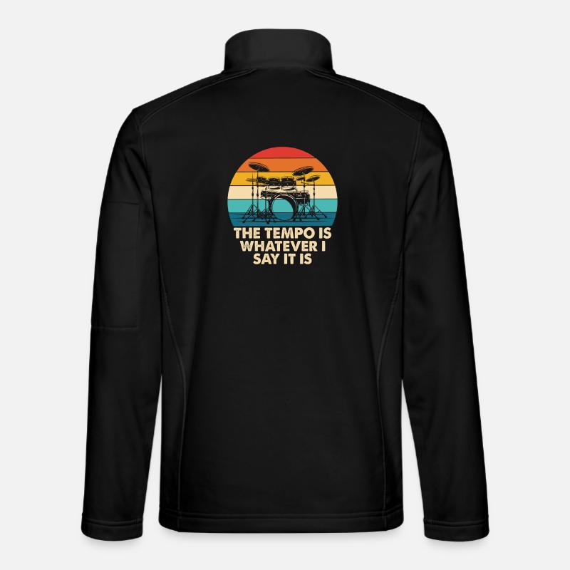Retro Drumtempo Regenbogen - Unisex Softshelljacke - Schwarz