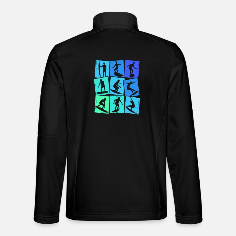 Surfing Surf Surfer Kids Boys Men - Unisex Softshell Jacket - black