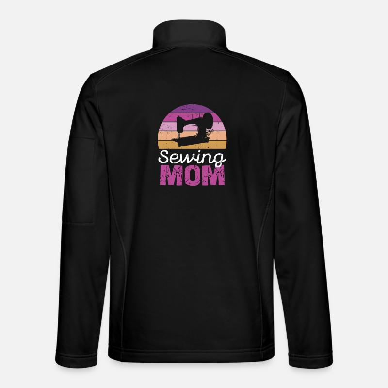 Sewing Mom Retro Circle - Unisex Softshell Jacket - black