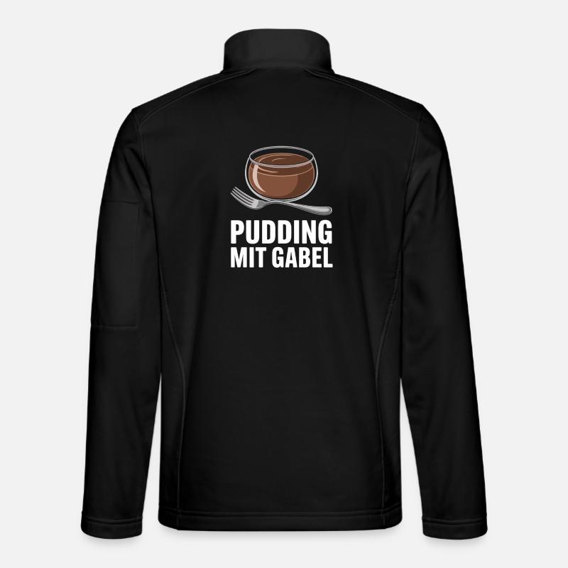Pudding with fork - Unisex Softshell Jacket - black