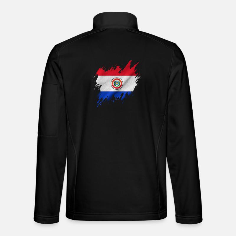 Paraguay flag, torn style - Unisex Softshell Jacket - black