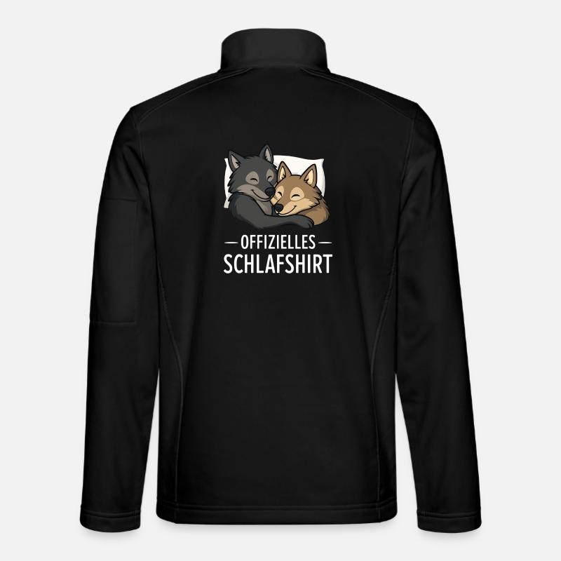 Cuddly Wolves Sleep Shirt - Unisex Softshell Jacket - black