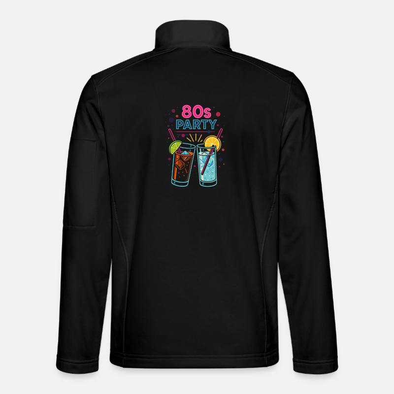 80s Party Neon Drinks - Unisex Softshell Jacket - black