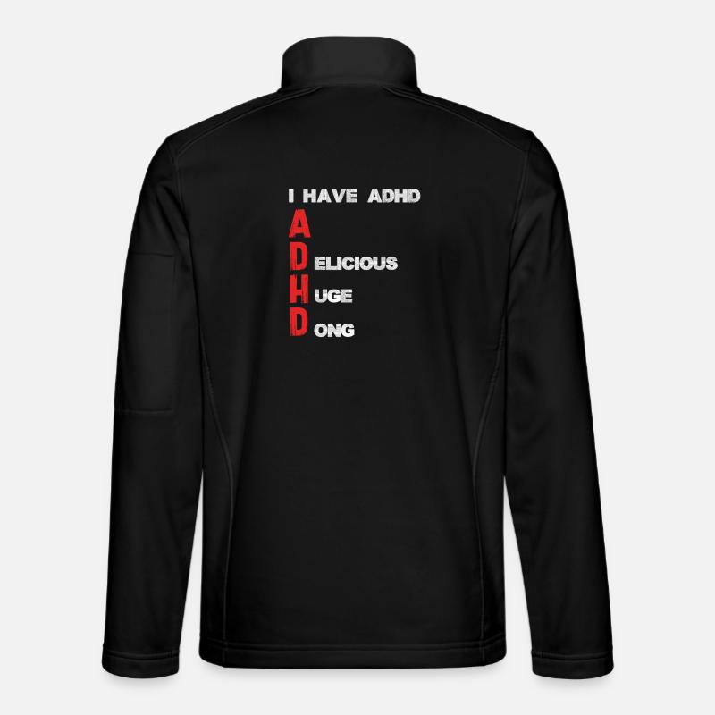 Accents verticaux de lettrage TDAH - Veste en tissu softshell Unisexe - noir