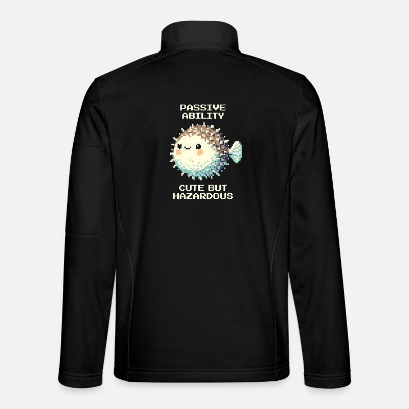 Passif : doux, mais dangereux | Poisson-globe - Veste en tissu softshell Unisexe - noir