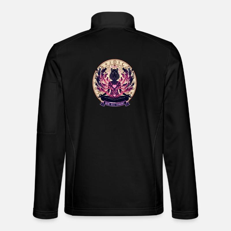 Mon âme ronronne - Chat mystique - Veste en tissu softshell Unisexe - noir
