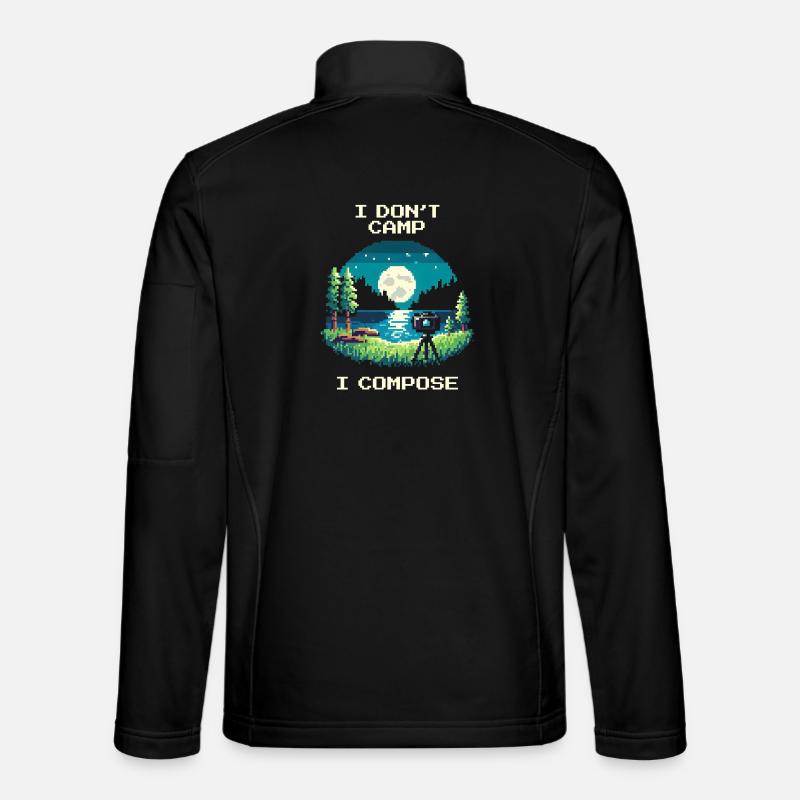 Je ne campe pas, je compose | Composition Veste en tissu softshell Unisexe