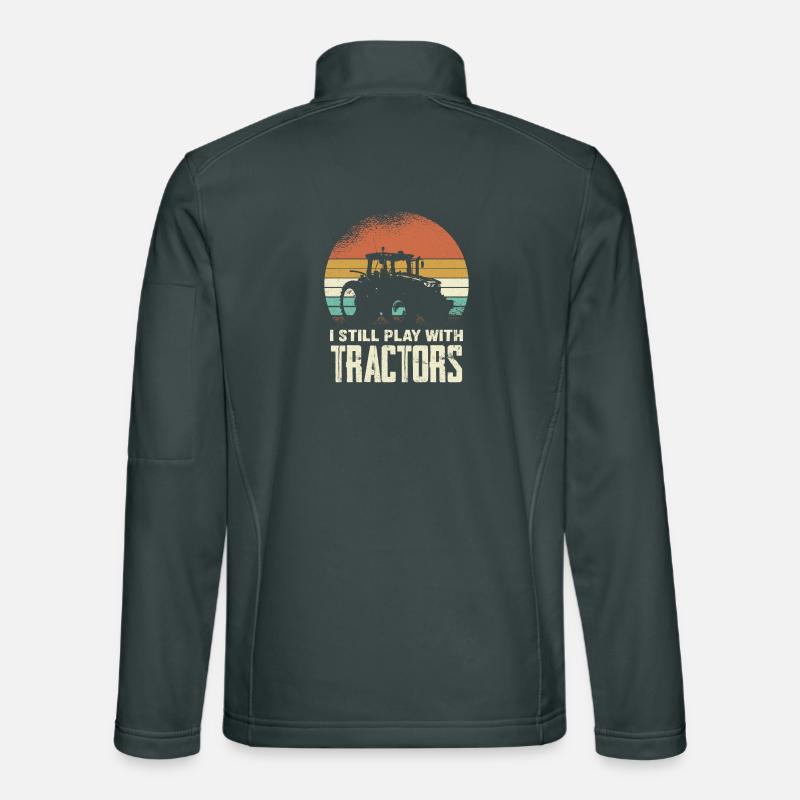 Retro Tractor Silhouette with Font Unisex Softshell Jacket