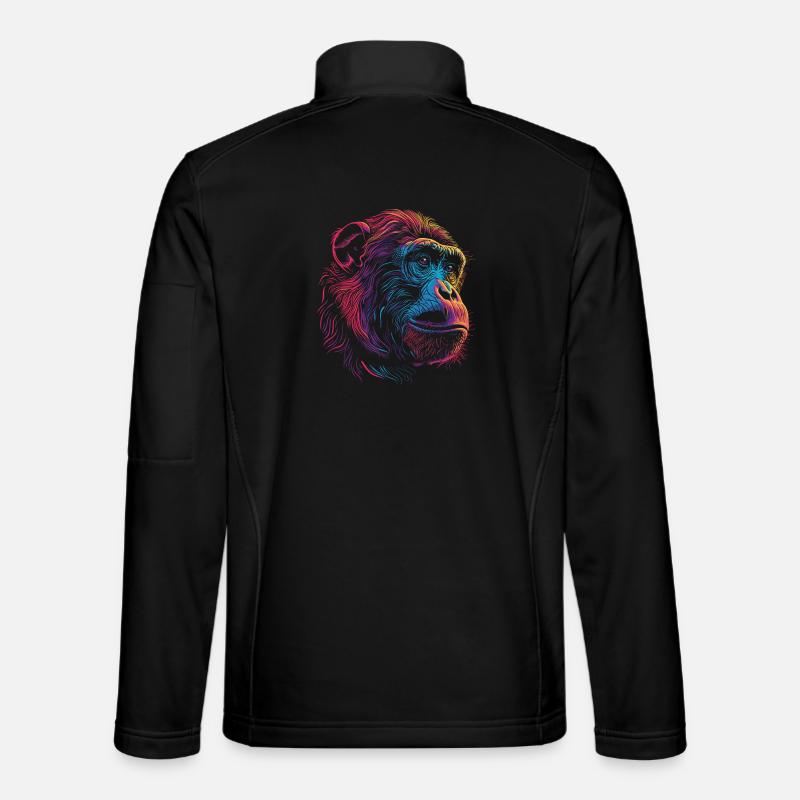 Neon Psychedelic Monkey - Unisex Softshell Jacket - black