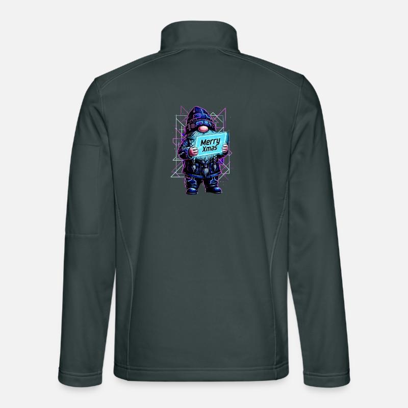 Merry Xmas - Synthwave Gnome 80s Cyberpunk Unisex Softshell Jacket