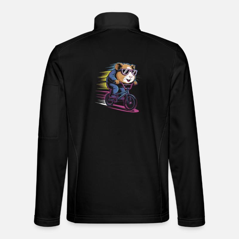 Rasender Hamster Radler - Unisex Softshelljacke - Schwarz