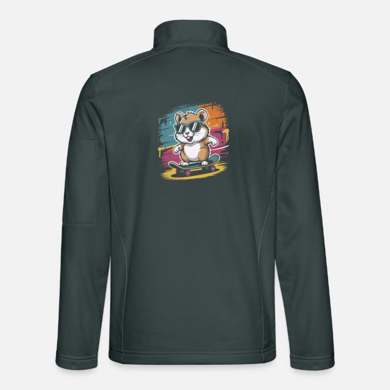 Bunter Skate-Hamster mit Sonnenbrille Unisex Softshelljacke
