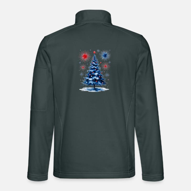 Feuerwerk Weihnachtsbaum Muster Unisex Softshelljacke