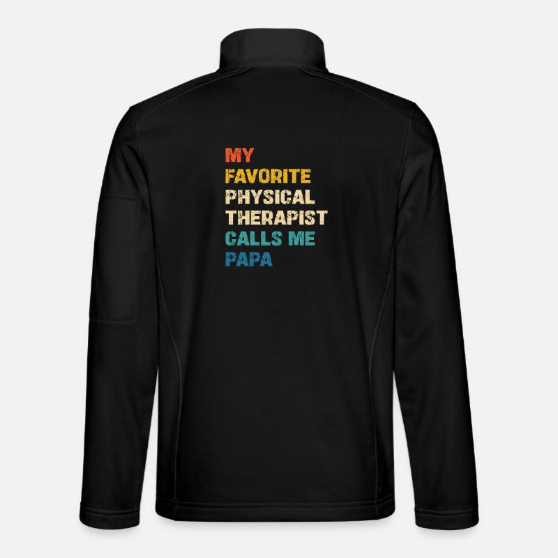 Lieblingsphysiotherapeut nennt mich Papa - Unisex Softshelljacke - Schwarz