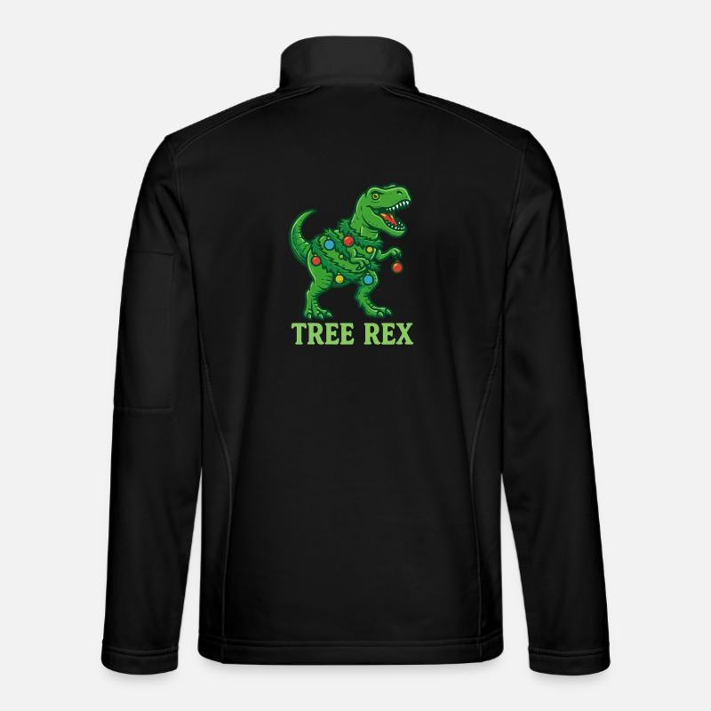 Tree Rex Dinosaurier-Weihnachtsfamilienspaß - Unisex Softshelljacke - Schwarz