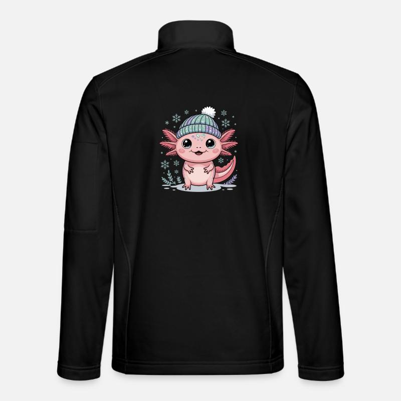 Axolotl with knitted hat - Unisex Softshell Jacket - black