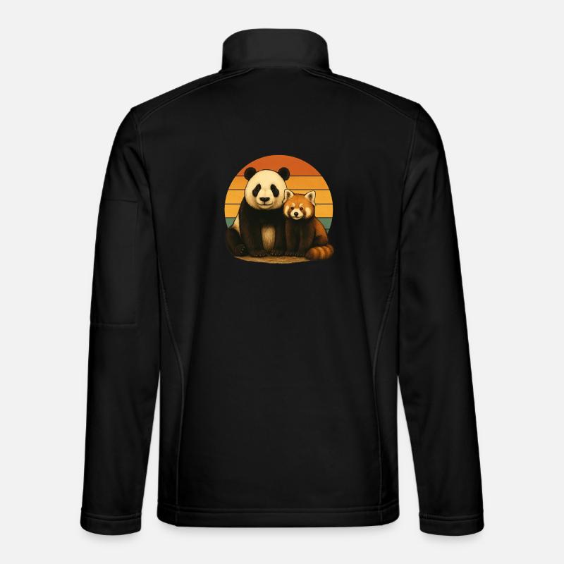 Panda Red Panda Retro Animal Lovers Unisex Softshell Jacket