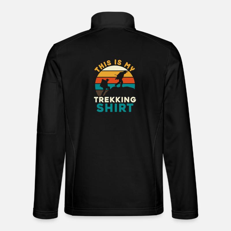 Trekkingshirt mit Sunset Silhouetten - Unisex Softshelljacke - Schwarz
