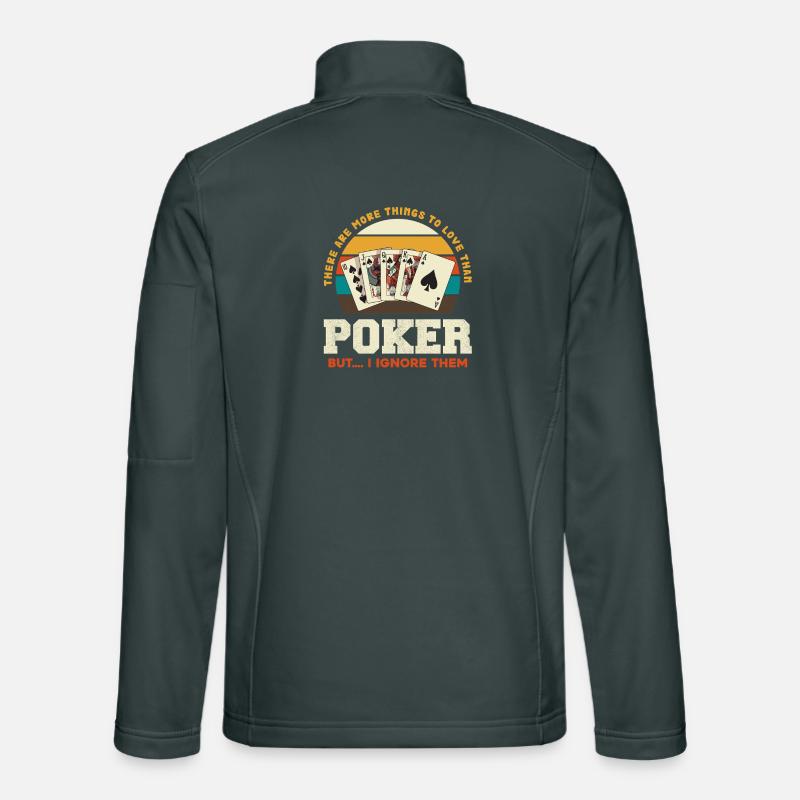 Coucher de jeu de poker rétro Veste en tissu softshell Unisexe