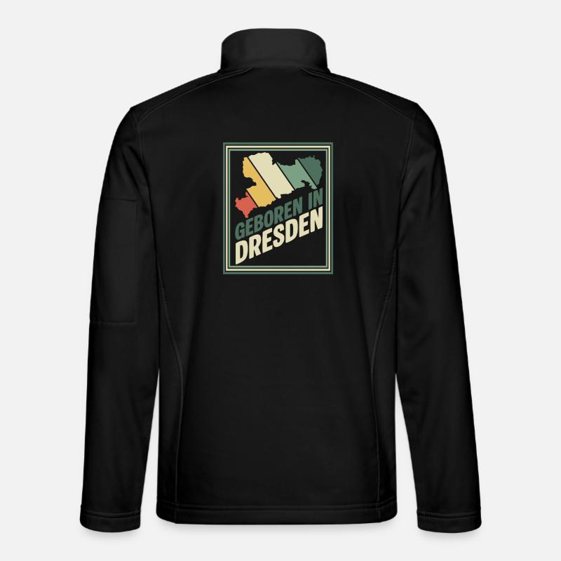Né à Dresde Retro - Veste en tissu softshell Unisexe - noir