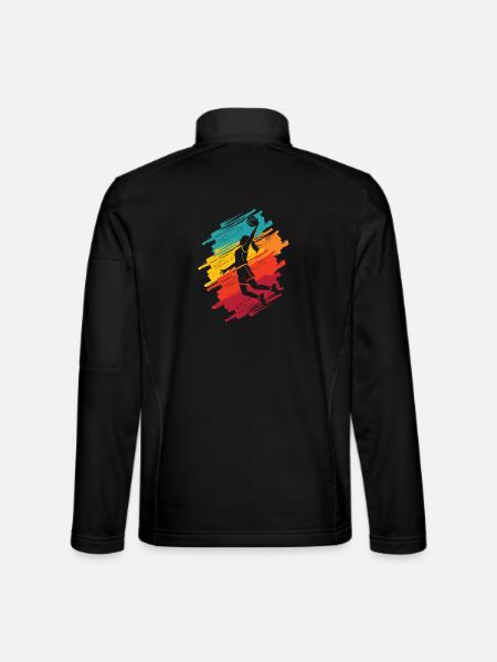 Basketball Player Colorful Women Basketball Girl - Unisex Softshell Jacket - black - Back