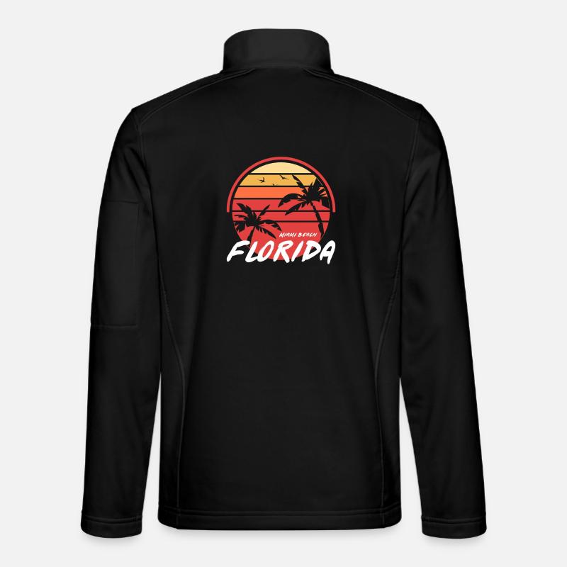 Miami Sunset Palms Florida - Unisex Softshell Jacket - black