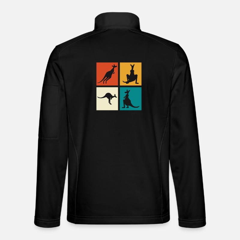 Känguru Vierbild Silhouetten - Unisex Softshelljacke - Schwarz