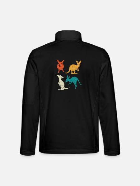 Känguru-Quartett in Farbenvielfalt - Unisex Softshelljacke - Schwarz