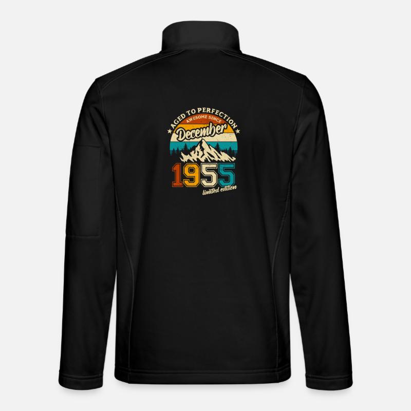 Limited Edition December 1955 Birthday Gift - Unisex Softshell Jacket - black