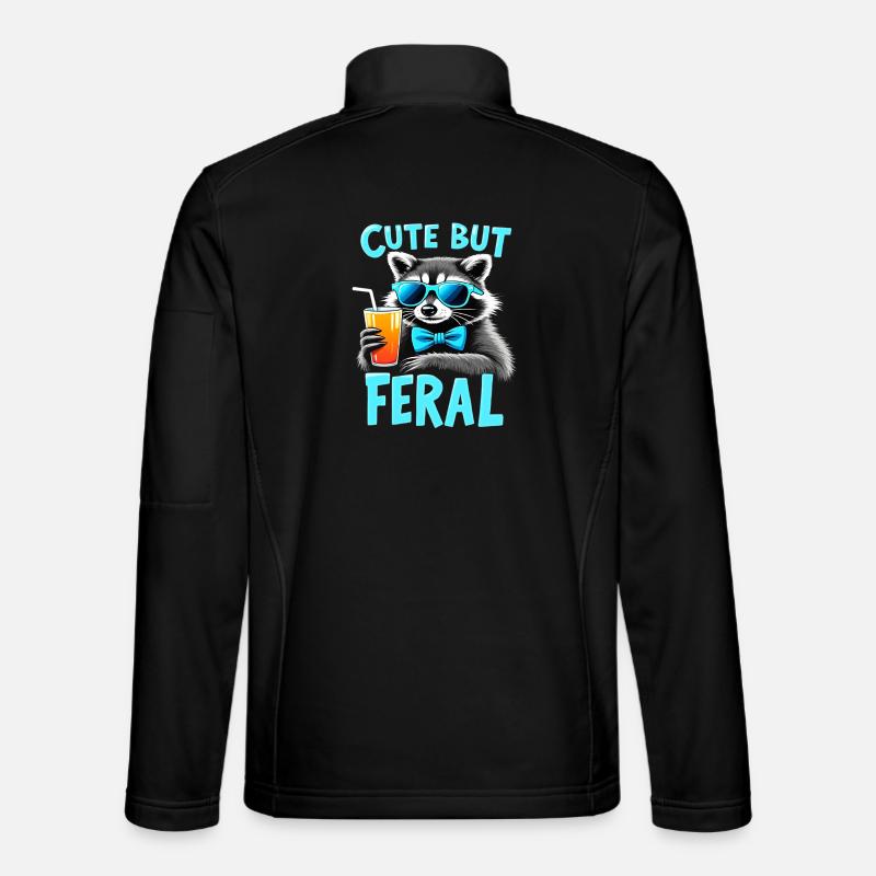 Süßer Waschbär, wild charmant - Unisex Softshelljacke - Schwarz