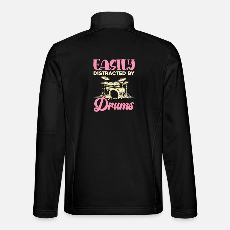 Easily distracted by drums - Unisex Softshell Jacket - black