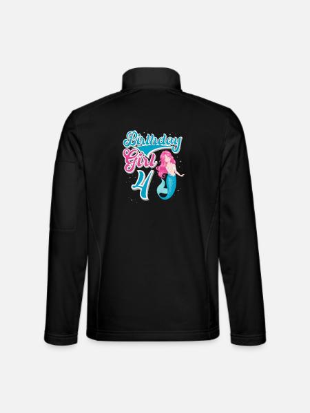 Sirène du 4e anniversaire - Veste en tissu softshell Unisexe - noir