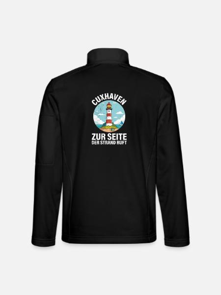 Cuxhavener VERS LA PAGE QUE LA PLAGE APPELLE Drôle - Veste en tissu softshell Unisexe - noir - Dos