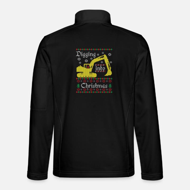Creuser dans l’ouvrier du bâtiment excavateur de Noël laid Veste en tissu softshell Unisexe