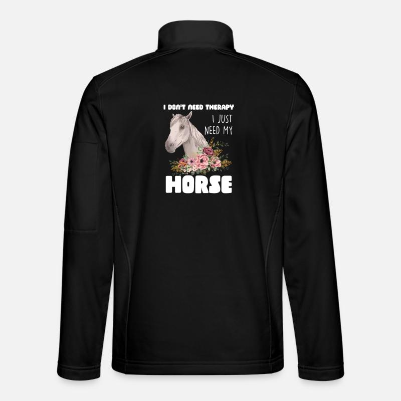 Horse with flower wreath - Unisex Softshell Jacket - black