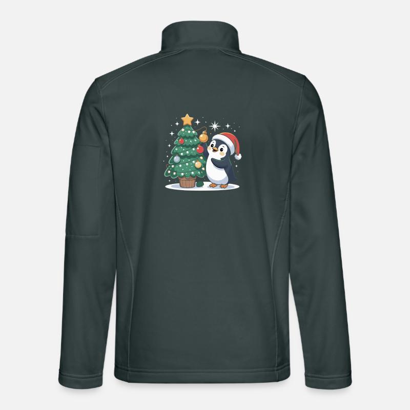 Pingouin décore le sapin de Noël Veste en tissu softshell Unisexe