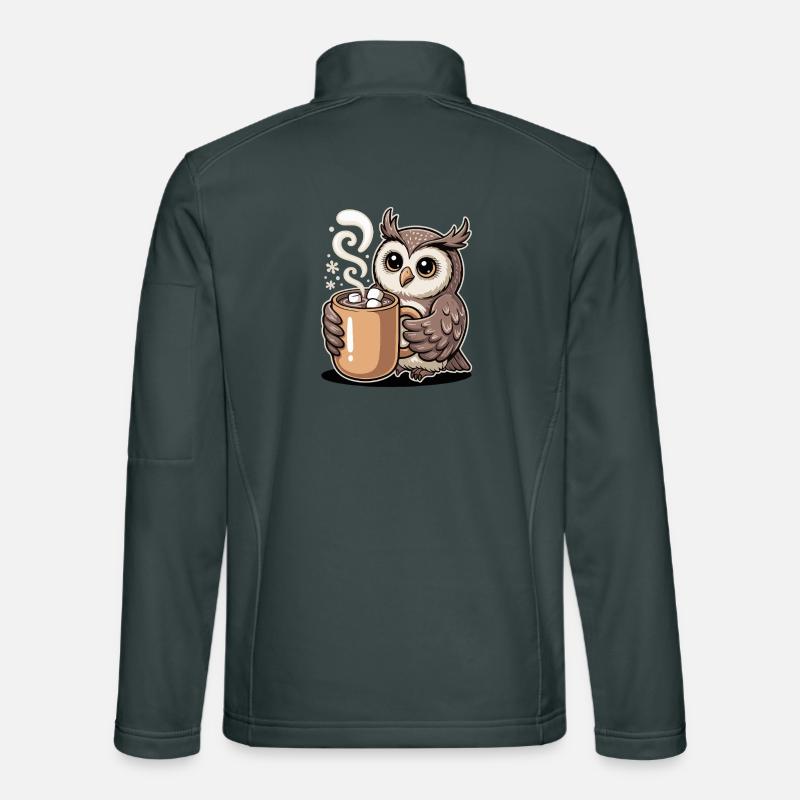 Cuddly owl with cocoa Unisex Softshell Jacket