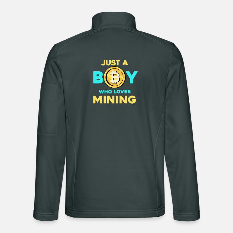 Krypto Mining Junge – Bitcoin Leidenschaft Unisex Softshelljacke