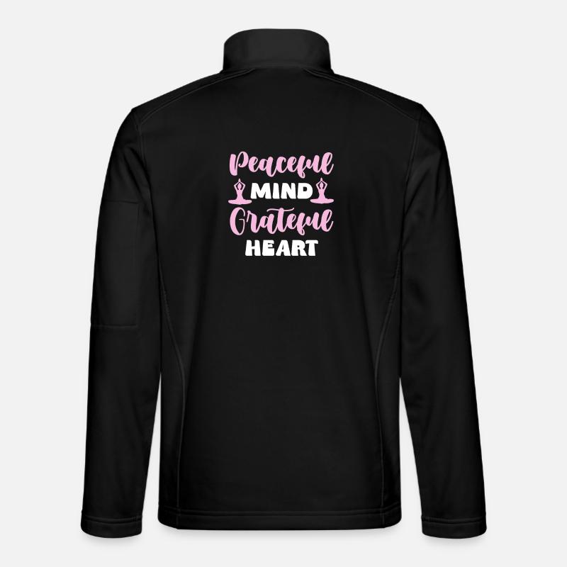 Peaceful Mind Grateful Heart - Unisex Softshell Jacket - black