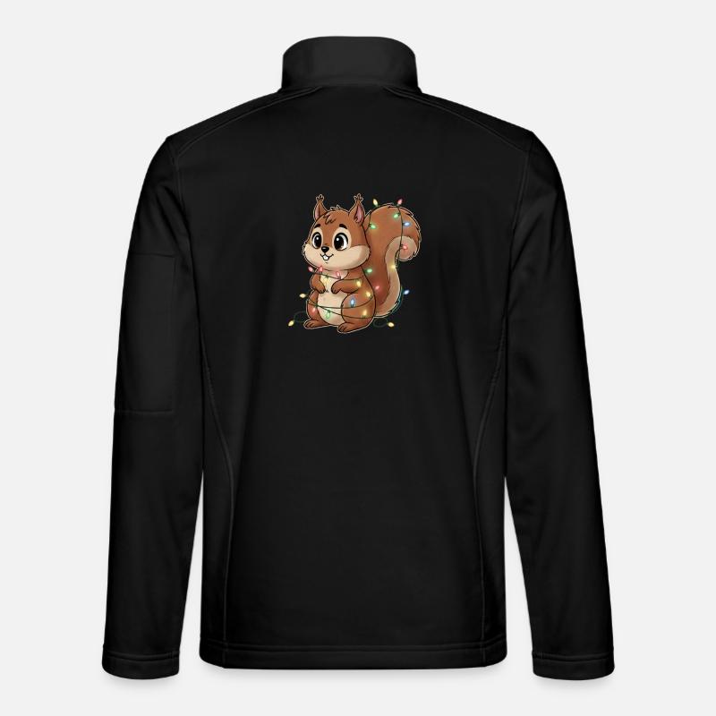 Lichterbehängtes Eichhörnchen - Unisex Softshelljacke - Schwarz