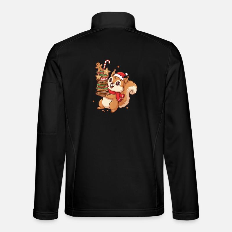 Écureuil de Noël avec des biscuits - Veste en tissu softshell Unisexe - noir