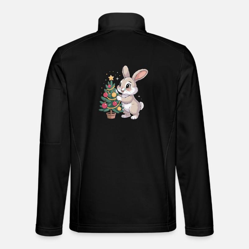 Osterhase schmückt Baum - Unisex Softshelljacke - Schwarz