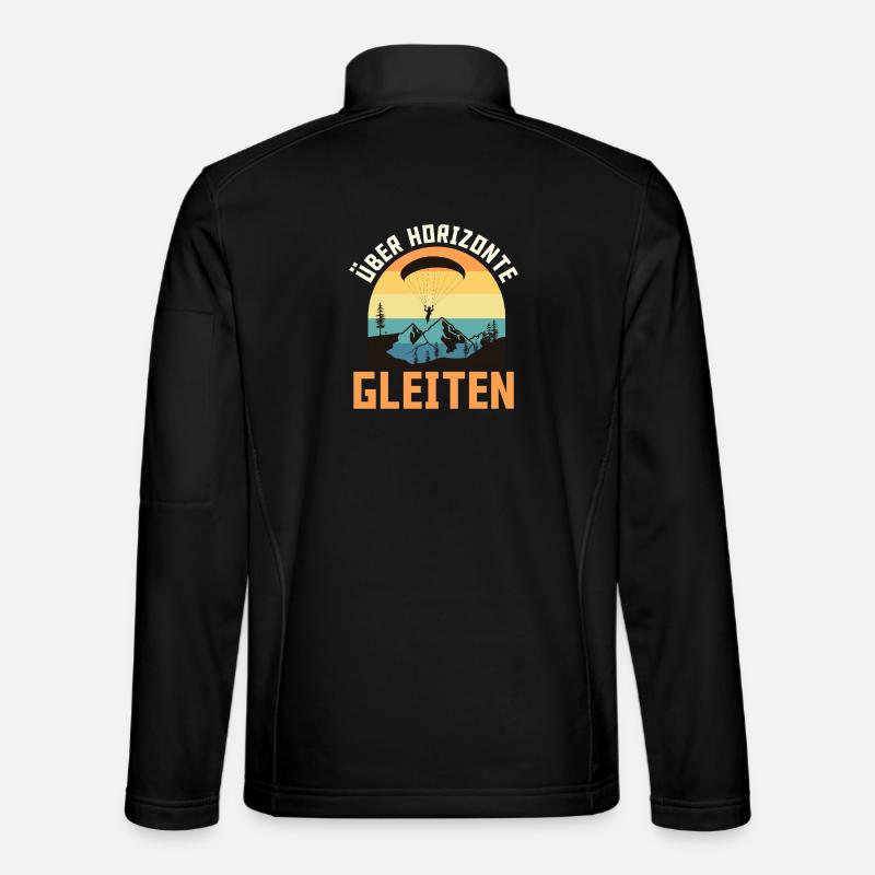 Paraglider GLIDING OVER HORIZONS Funny - Unisex Softshell Jacket - black