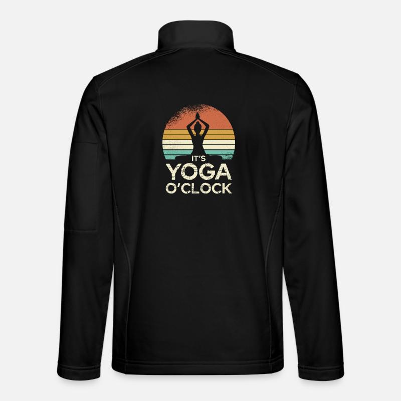 Yoga Time at sunset - Unisex Softshell Jacket - black